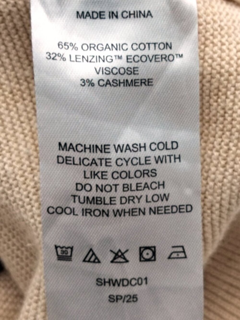 QUINCE Lightweight Cotton Cashmere Link-Stitch Dolman Sweater Heather Oatmeal L - Picture 9 of 10